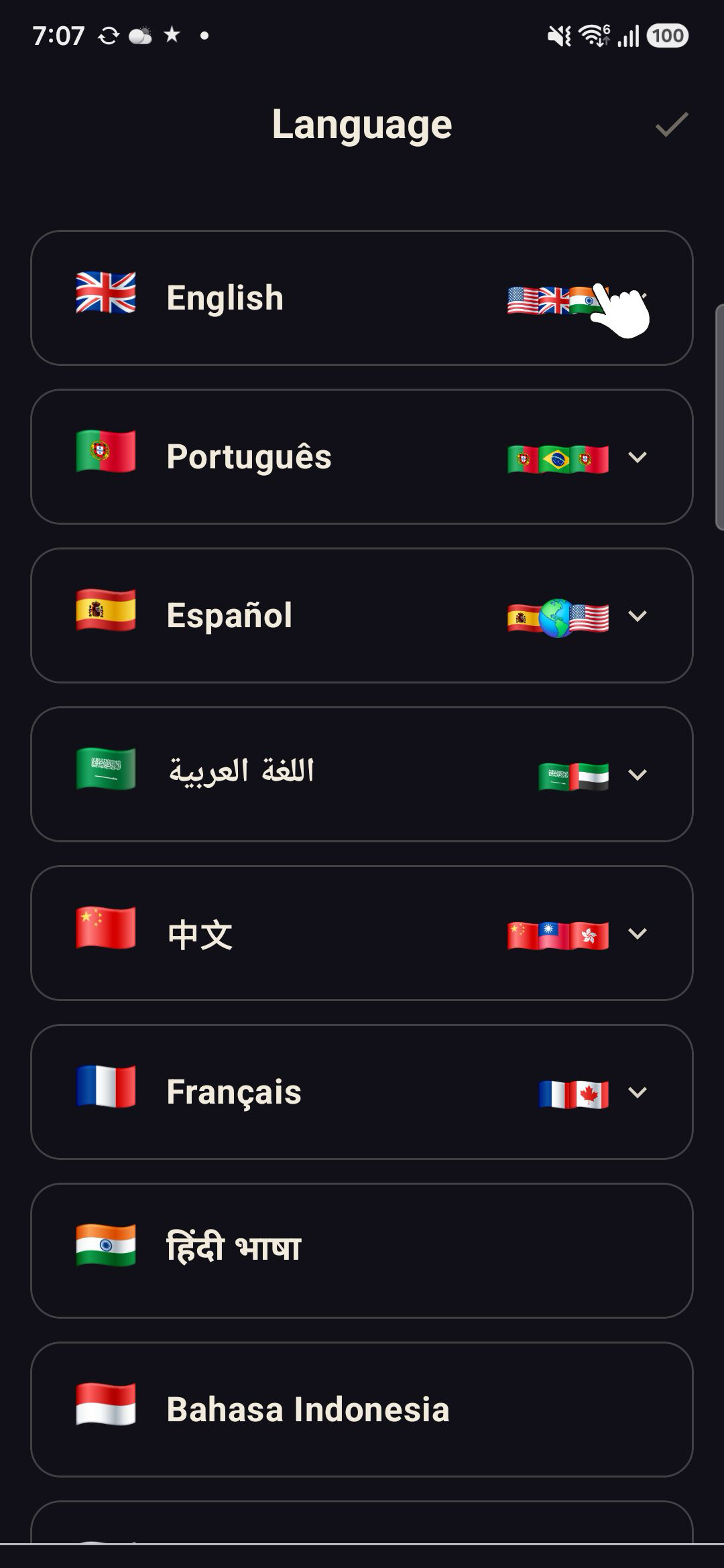 Language selection in the Celestial Editorial theme